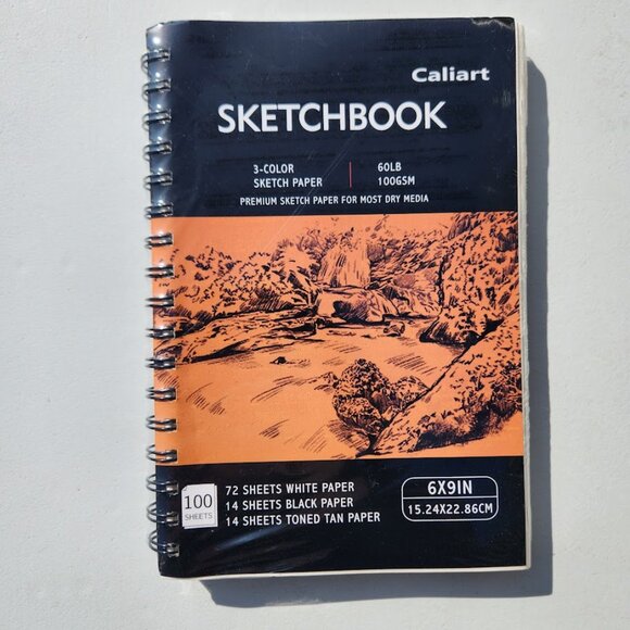 NEW 3-Color Caliart Sketch Paper Pad Notebook Sketchbook Journal 6" x 9" 100 She - Picture 2 of 8
